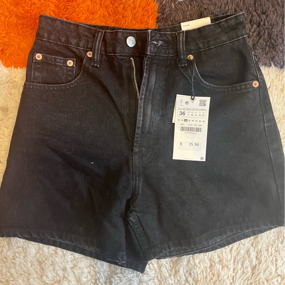 High Rise Demin Mom Shorts